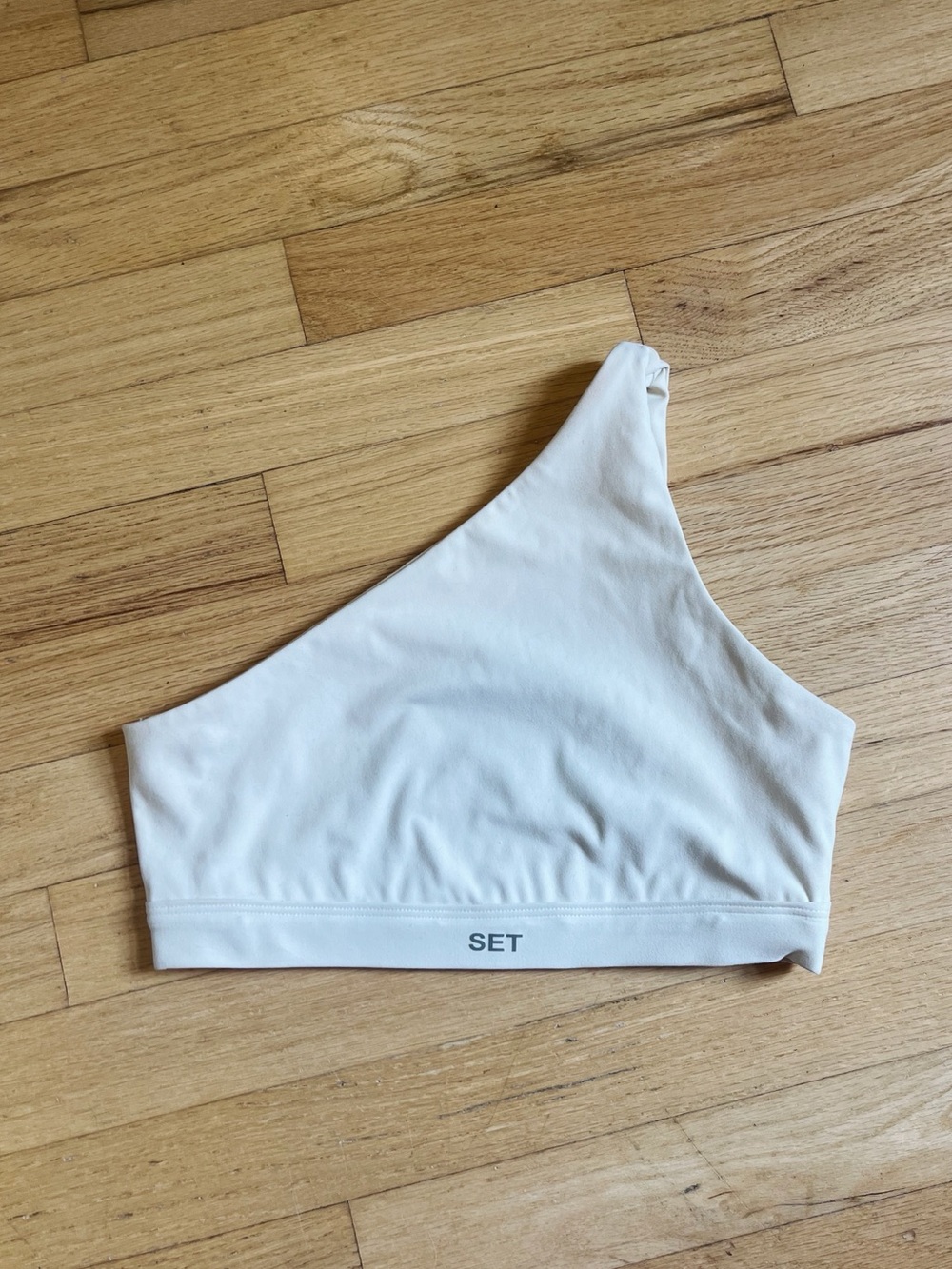 Set Active One Shoulder Sports Bra Top S Crema